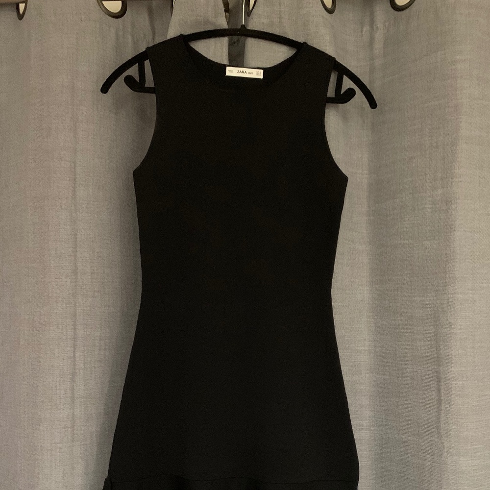 Zara Knit Black Flare Dress
